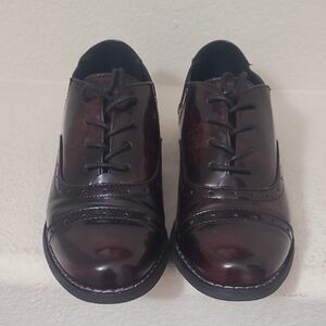 Women's Burgandy Faux Leather Dress Shoes